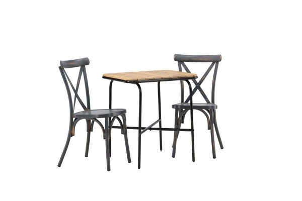 Holmbeck, Tablas cafégrupp mörkgrå/natur Venture Home