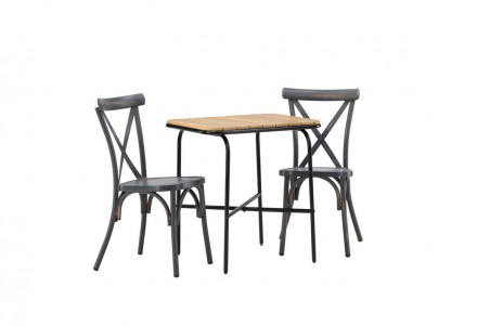 Holmbeck, Tablas cafégrupp mörkgrå/natur Venture Home