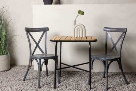 Holmbeck, Tablas cafégrupp mörkgrå/natur Venture Home
