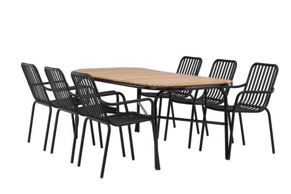 Holmbeck, Peking rektangulär matgrupp natur/svart Venture Home