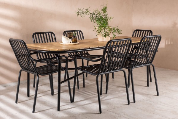 Holmbeck, Peking rektangulär matgrupp natur/svart Venture Home