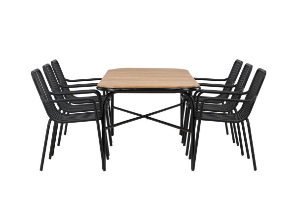 Holmbeck, Peking rektangulär matgrupp natur/svart Venture Home