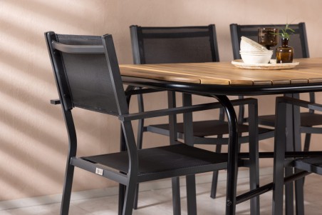 Holmbeck, Copacabana rektangulär matgrupp svart/natur Venture Home