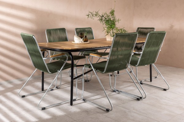 Holmbeck, Bois rektangulär matgrupp grön/natur Venture Home