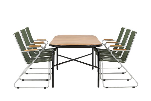 Holmbeck, Bois rektangulär matgrupp grön/natur Venture Home