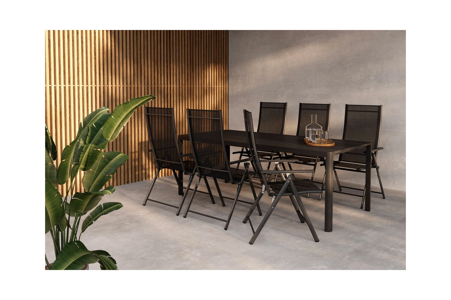 Giardini & Levanzo matgrupp 200x90 cm svart Venture Home Giardini & Levanzo matgrupp 200x90 cm svart Venture Home