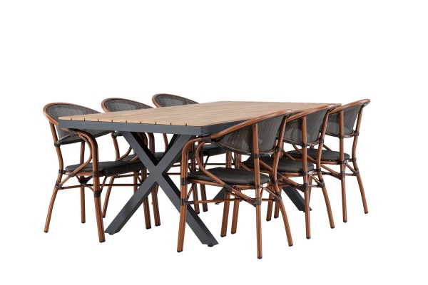 Garcia, Vila rektangulär matgrupp svart/brun Venture Home