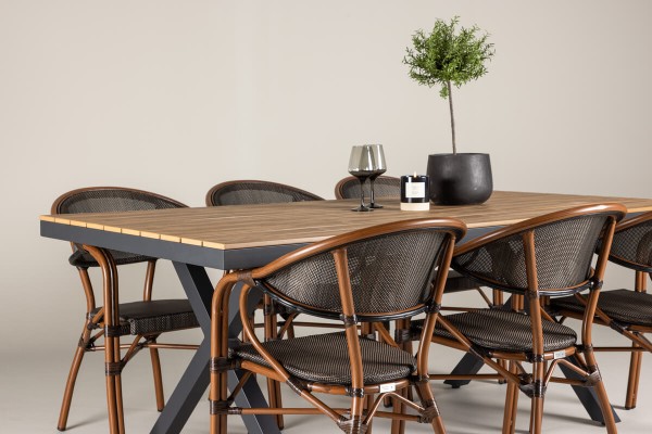Garcia, Vila rektangulär matgrupp svart/brun Venture Home