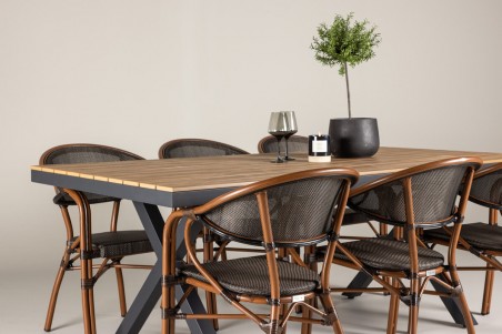 Garcia, Vila rektangulär matgrupp svart/brun Venture Home