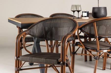 Garcia, Vila rektangulär matgrupp svart/brun Venture Home