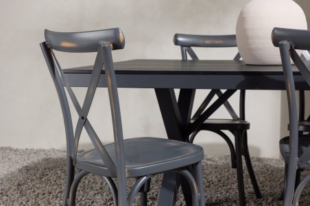 Garcia, Tablas rektangulär matgrupp svart/mörkgrå Venture Home