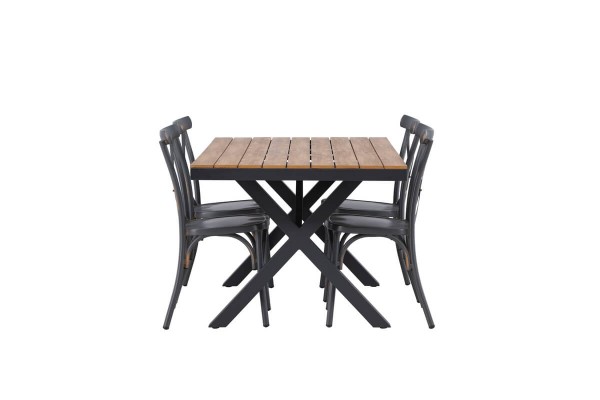 Garcia, Tablas rektangulär matgrupp mörkgrå/natur Venture Home