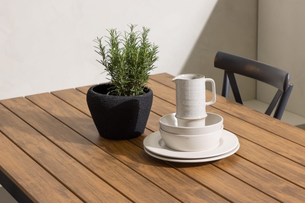Garcia, Tablas rektangulär matgrupp mörkgrå/natur Venture Home