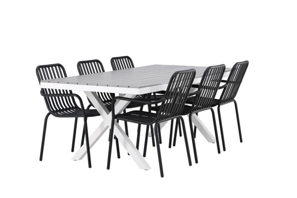 Garcia, Peking rektangulär matgrupp grå/svart Venture Home