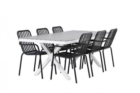 Garcia, Peking rektangulär matgrupp grå/svart Venture Home