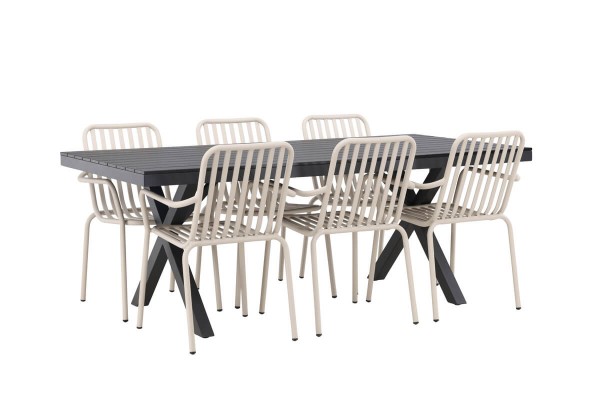 Garcia, Peking rektangulär matgrupp beige/svart Venture Home