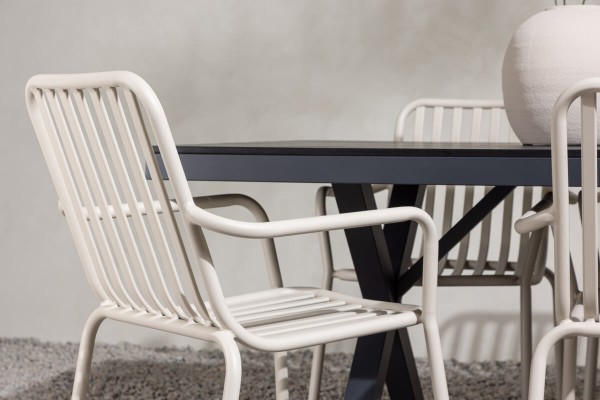 Garcia, Peking rektangulär matgrupp beige/svart Venture Home