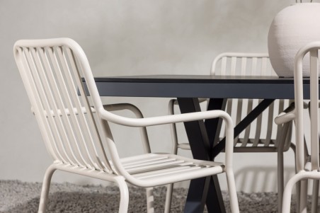 Garcia, Peking rektangulär matgrupp beige/svart Venture Home