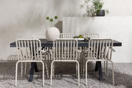 Garcia, Peking rektangulär matgrupp beige/svart Venture Home