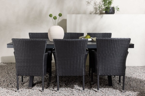 Garcia, Malina rektangulär matgrupp svart Venture Home