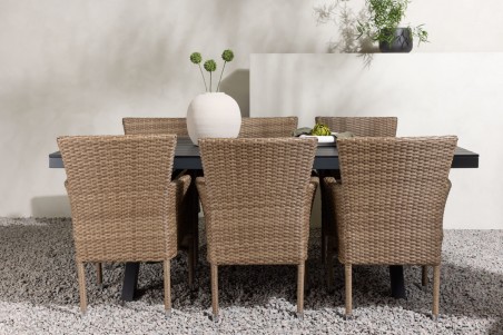 Garcia, Malina rektangulär matgrupp natur/svart Venture Home