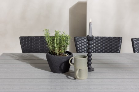 Garcia, Malina rektangulär matgrupp grå/svart Venture Home