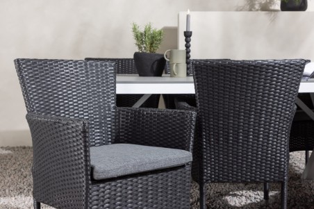 Garcia, Malina rektangulär matgrupp grå/svart Venture Home