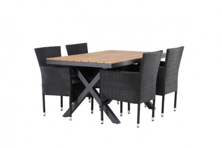 Garcia, Malina matgrupp 150x90 cm svart/natur Venture Home