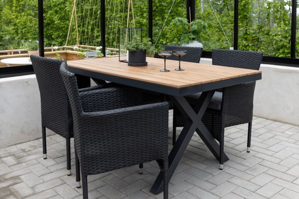 Garcia, Malina matgrupp 150x90 cm svart/natur Venture Home