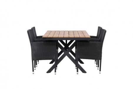 Garcia, Malina matgrupp 150x90 cm svart/natur Venture Home