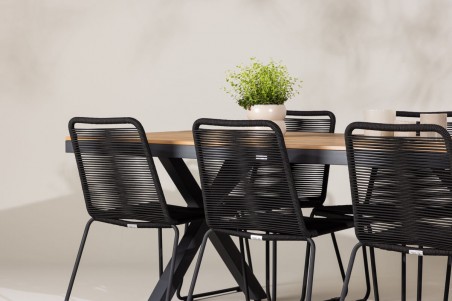 Garcia, Lindos rektangulär matgrupp svart/natur Venture Home