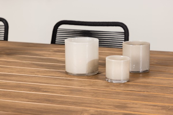 Garcia, Lindos rektangulär matgrupp svart/natur Venture Home