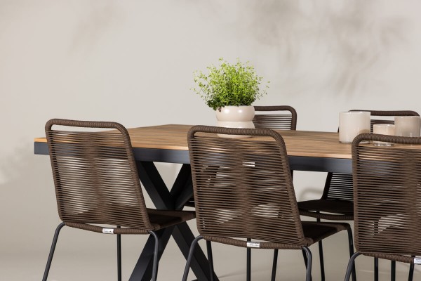Garcia, Lindos rektangulär matgrupp svart/brun Venture Home