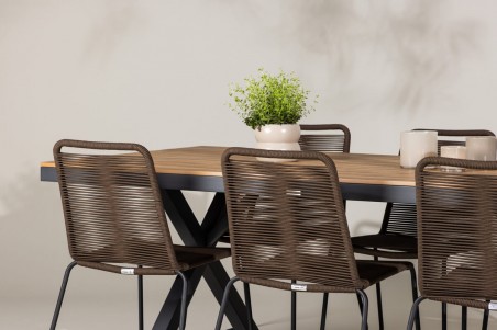 Garcia, Lindos rektangulär matgrupp svart/brun Venture Home