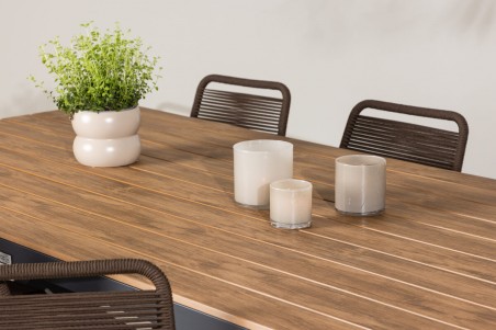 Garcia, Lindos rektangulär matgrupp svart/brun Venture Home