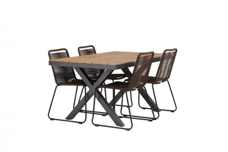 Garcia, Lindos matgrupp 150x90 cm brun/natur Venture Home
