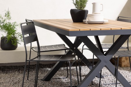 Garcia, Lina rektangulär matgrupp svart/natur Venture Home