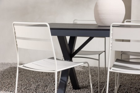 Garcia, Lina rektangulär matgrupp beige/svart Venture Home