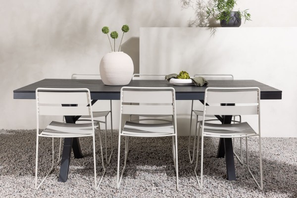 Garcia, Lina rektangulär matgrupp beige/svart Venture Home