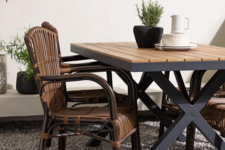 Garcia, Galera rektangulär matgrupp brun/natur Venture Home