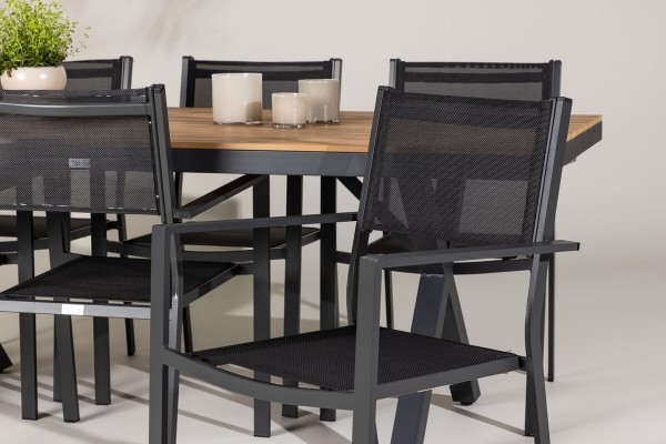Garcia, Copacabana rektangulär matgrupp svart/natur Venture Home
