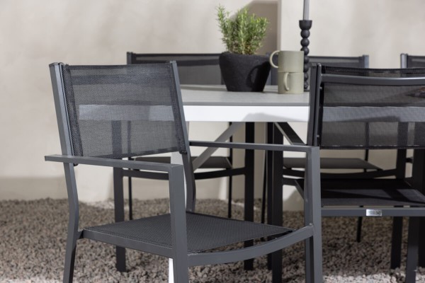 Garcia, Copacabana rektangulär matgrupp svart/grå Venture Home