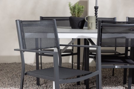Garcia, Copacabana rektangulär matgrupp svart/grå Venture Home