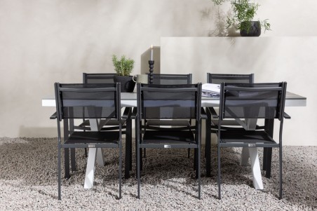 Garcia, Copacabana rektangulär matgrupp svart/grå Venture Home