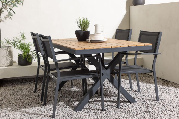Garcia, Copacabana matgrupp 150x90 cm svart/natur Venture Home