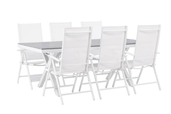 Garcia, Break rektangulär matgrupp vit/grå Venture Home