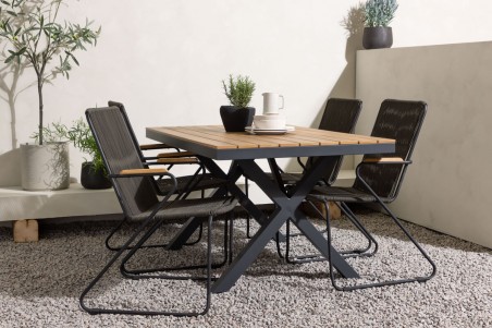 Garcia, Bois matgrupp 150x90 cm natur/mörkgrå Venture Home