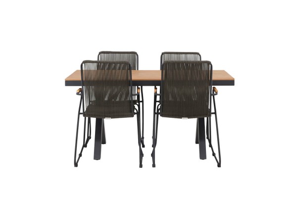 Garcia, Bois matgrupp 150x90 cm natur/mörkgrå Venture Home