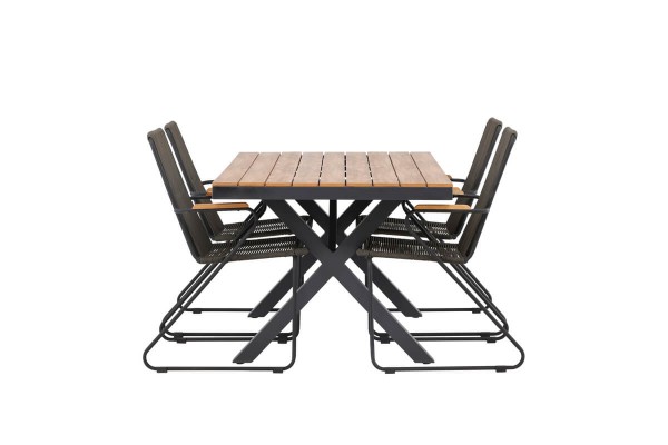Garcia, Bois matgrupp 150x90 cm natur/mörkgrå Venture Home