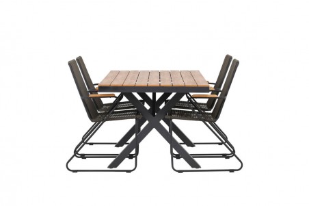 Garcia, Bois matgrupp 150x90 cm natur/mörkgrå Venture Home